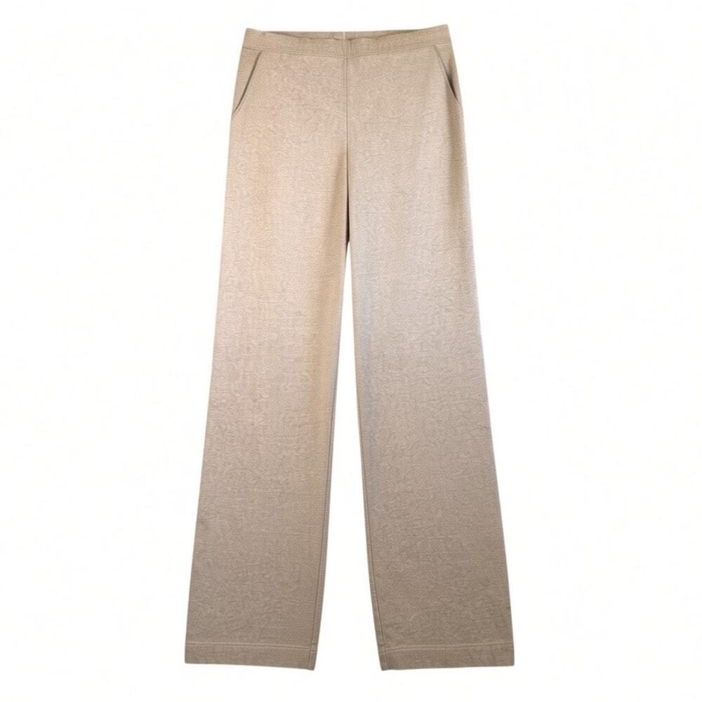 LL Bean Women's Perfect Fit Pants Straight-Leg Heathered Oatmeal Pull On- SmallT